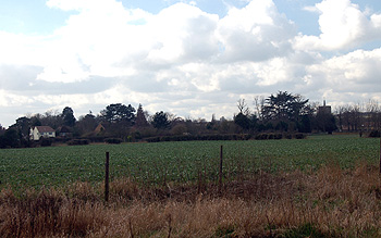 Looking from Duck End Lane to Church End March 2012